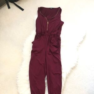 Burgundy jumpsuit